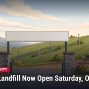 Fostoria News Landfill now open in Fostoria with scenic landscape and construction equipment.